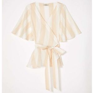 LOFT Dobby Stripe Wrap Top